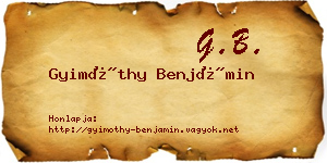 Gyimóthy Benjámin névjegykártya