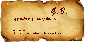 Gyimóthy Benjámin névjegykártya